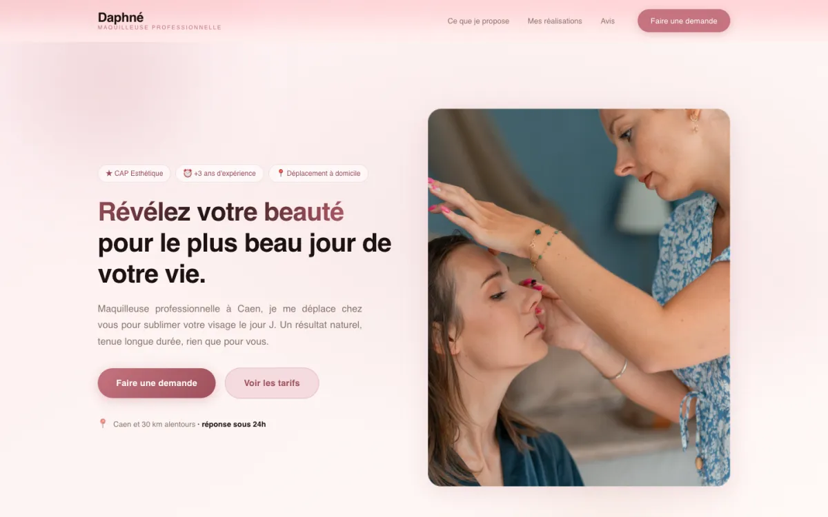 Site vitrine de Daphné Make Up
