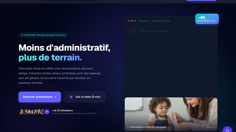 Edunotia, logiciel pour éducateur spécialisé
